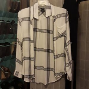 A soft black and white dress shirt/tunic.